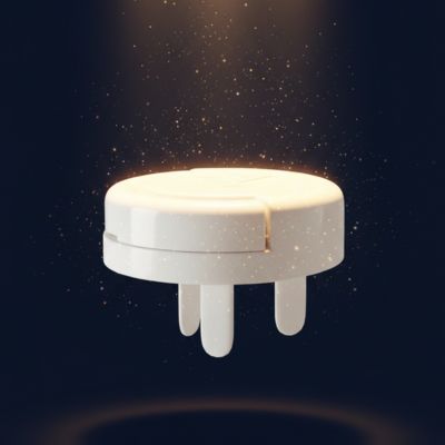 Cache prise bébé blanc rond espace noir faisceau lumineux ombrage