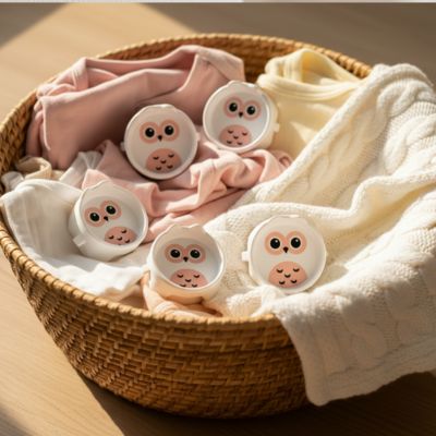 Cache prise murale hibou blanc panier lessive propre
