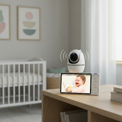 Cam bebe activation sonore déclenchant l'écran automatiquement aux pleurs