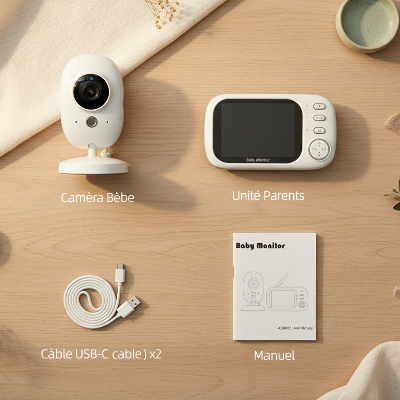 Camera bebe accessoires câble usb-c manuel unité parents unité bebe