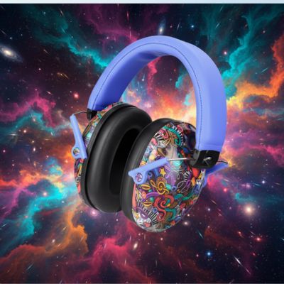 Casque anti-bruit enfant éclairs colorées