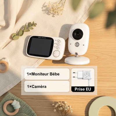 Contenu boîte variante Prise EU - moniteur camera bebe prise EU sol bois 