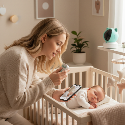 Interphone bidirectionnel maman dessus bébé écran main baby monitor