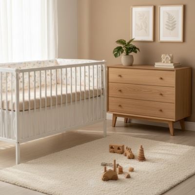 Tour de lit bébé chambre enfant ton de terre