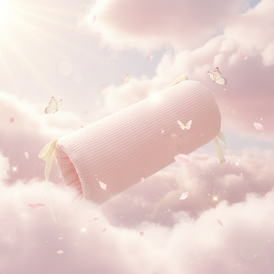 Tour de lit bébé rose  Rêve de nuages et papillons
