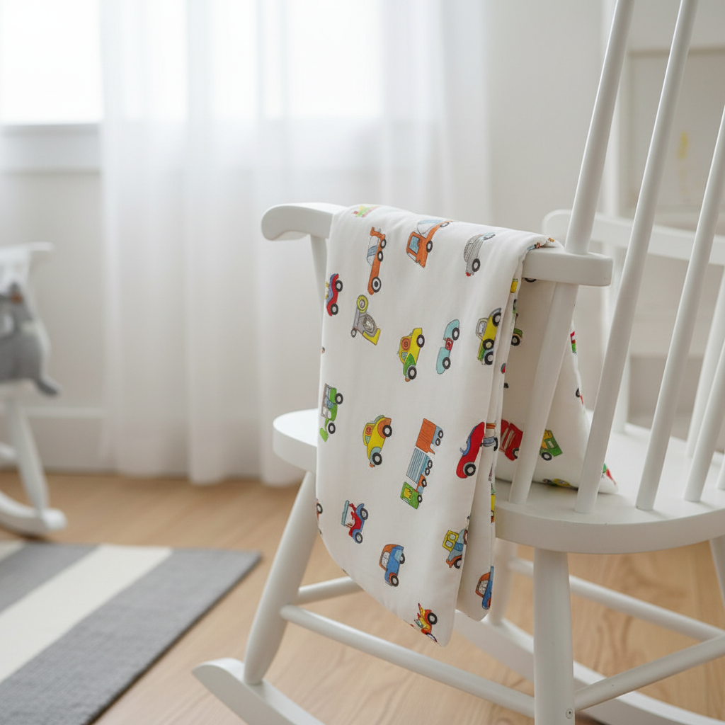 Tour de lit bebe voiturettes sur chaise berçante