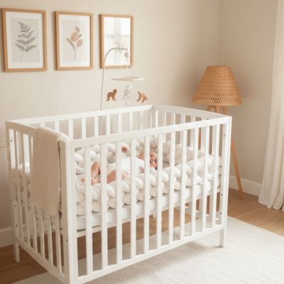 Tresse de lit blanche bébé dort paisiblement chambre enfant