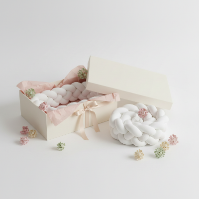 Tresse de lit blanche boite cadeau