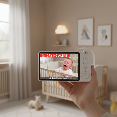 baby monitor main maman chambre enfant alarme de pleurs