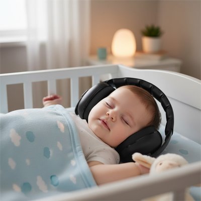 Bébé endormi casque anti bruit bébé noir