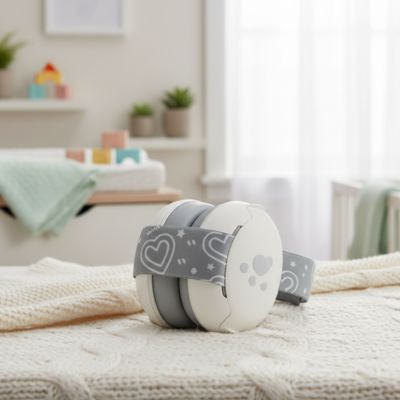 casque ant bruit bébé blanc amour sur lit