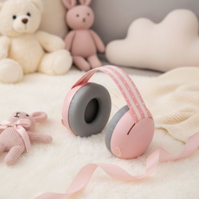 Casque anti bruit bébé rose doudou moelleuse mignons jouets